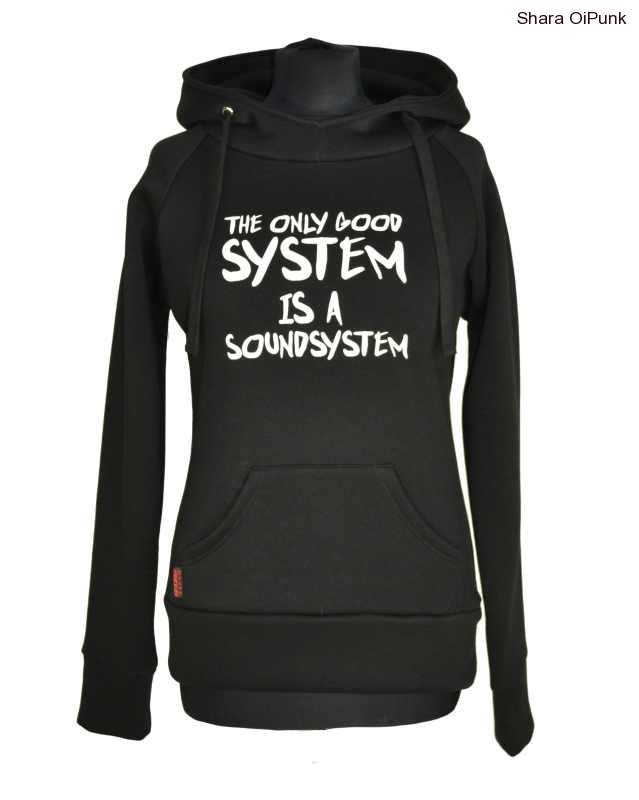TEKNO mikina černá The only good system is a sound system - SKLADEM S