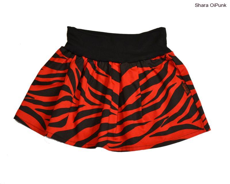 PUNK sukně do nápletu - červená zebra-SKLADEM -L
