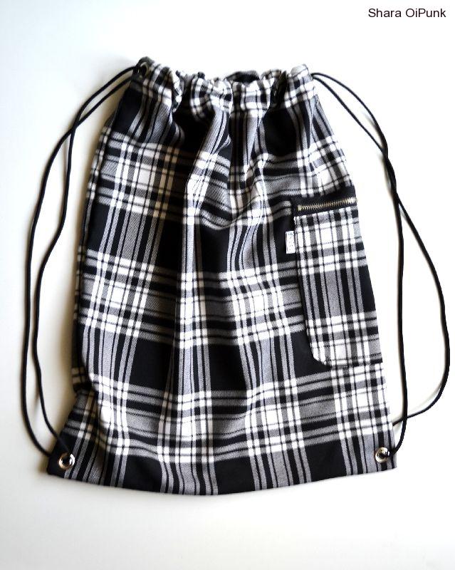 Punk vak kapsa na zip - ZMĚNA tartan červené káro