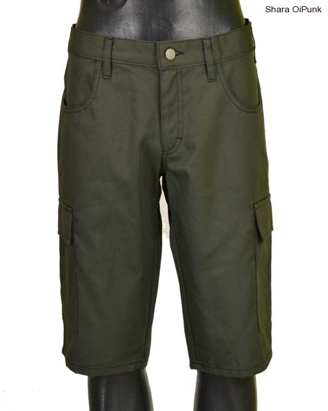 Punk kraťasy - bočníma kapsama - khaki-SKLADEM -4ks-M