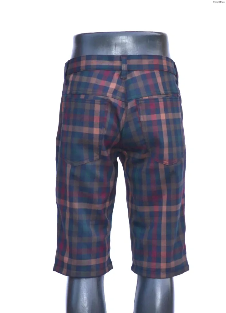 Punk pánské kraťasy - tartan hnědé káro SKLADEM vel.S