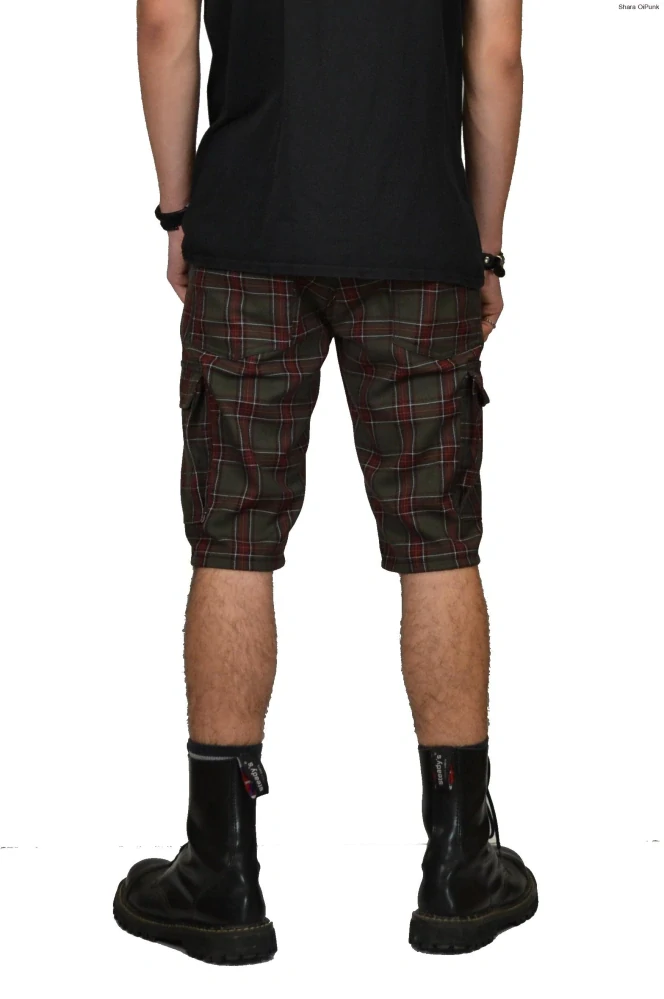 Punk kraťasy kapsáče - khaki vínová SKLADEM vel.S
