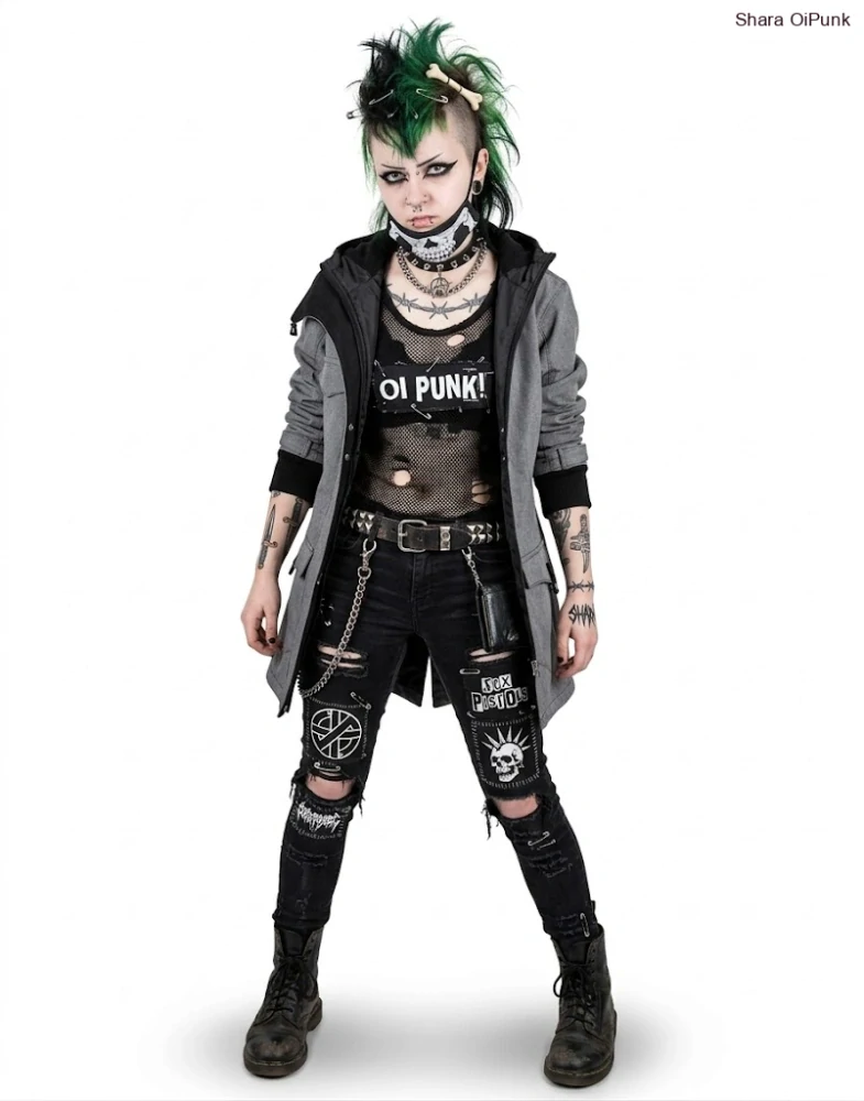 Punk softshellový kabát - šedý žíhaný