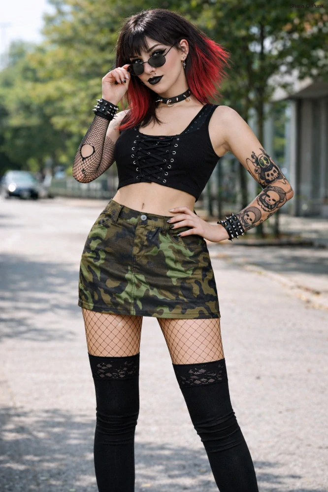 PUNK sukně - maskáč