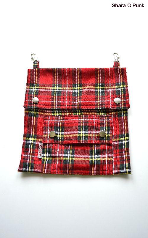 Punk kilt s kapsou - červené káro