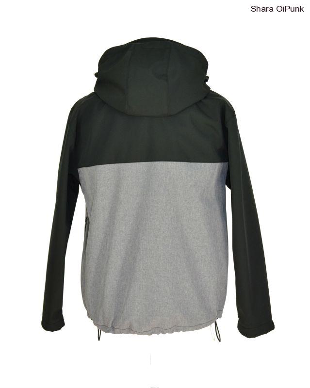 Pánská softshellová nosící bunda - šedá žíhaná/černá