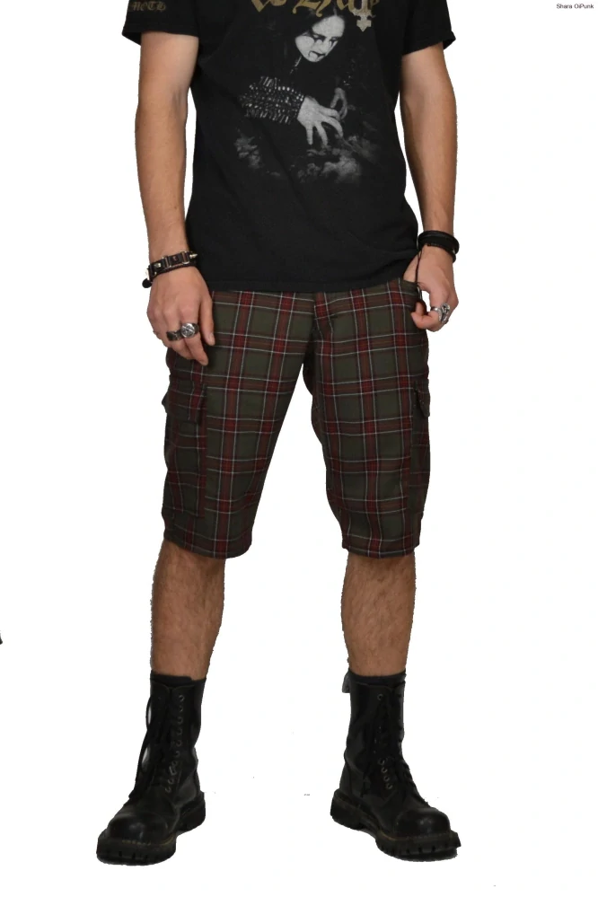 Punk kraťasy kapsáče - khaki vínová SKLADEM vel.S