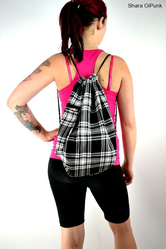 Punk vak kapsa na zip - ZMĚNA tartan červené káro