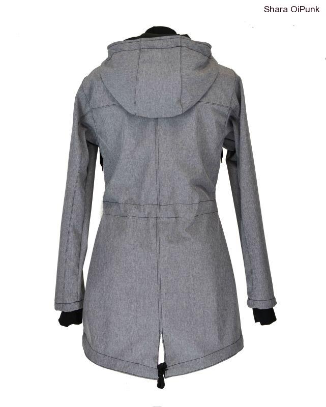 Softshellová nosící parka pro přední nošení- šedá žíhaná 