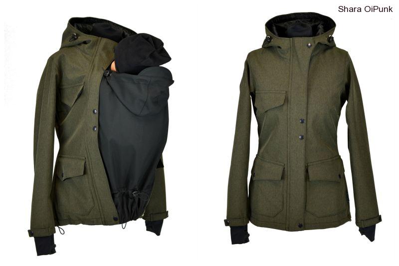 PUNK softshellová bunda nosící - khaki žíhaná změna oliva/černá