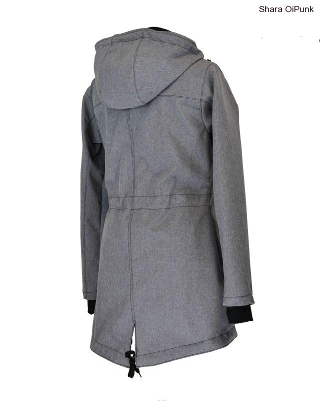 Softshellová nosící parka pro přední nošení- šedá žíhaná 