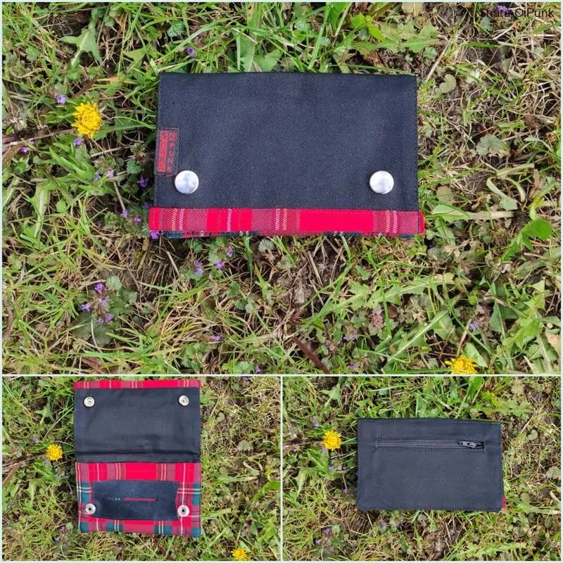 Punk obal na tabák červené káro 