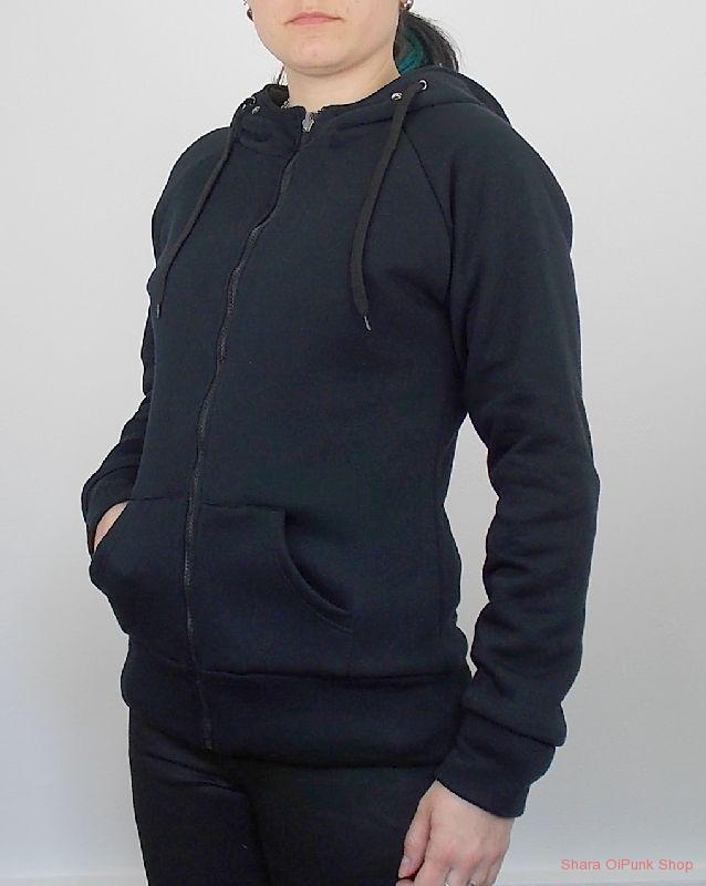 Punk oboustranná mikina na zip - maskáč/černá