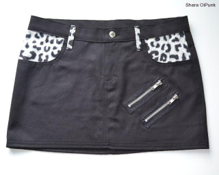 Punk sukně s leopardem v kapsách SKLADEM L 