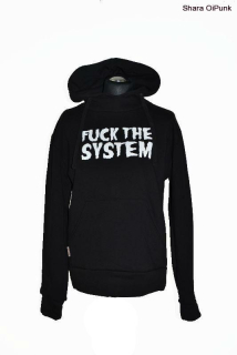 Punk mikina černá FUCK THE SYSTEM- SKLADEM - XL