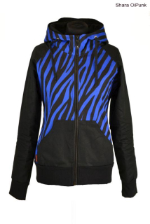Punk celoroční bunda - modrá zebra/černá SKLADEM 2X - M