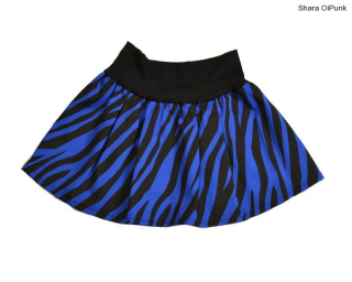 PUNK sukně do nápletu - modrá zebra-SKLADEM 2ks-M