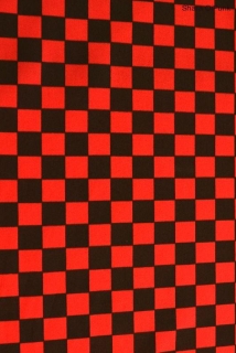 Punk červená SKA kostka 2x2 BAVLNA
