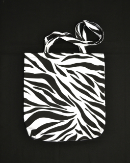 Punk taška na zip -bílá zebra