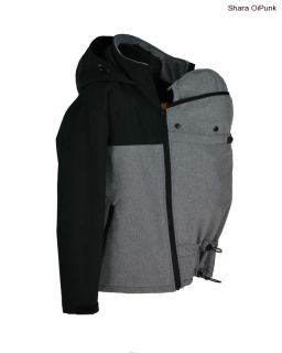 Pánská softshellová nosící bunda - šedá žíhaná/černá