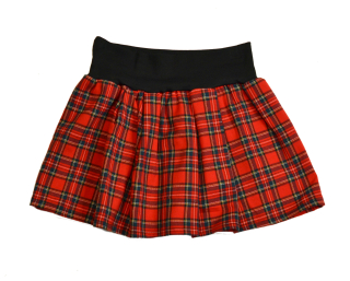 PUNK sukně celá skládaná - tartan červené malé káro SKLADEM vel.M