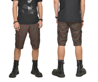 Punk kraťasy kapsáče - khaki vínová SKLADEM vel.S