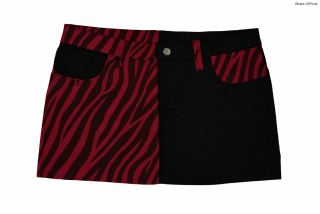 Punk sukně vínová zebra/ černá-SKLAD-XL