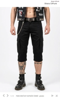 Punk 3/4 kraťasy kapsáče - černá